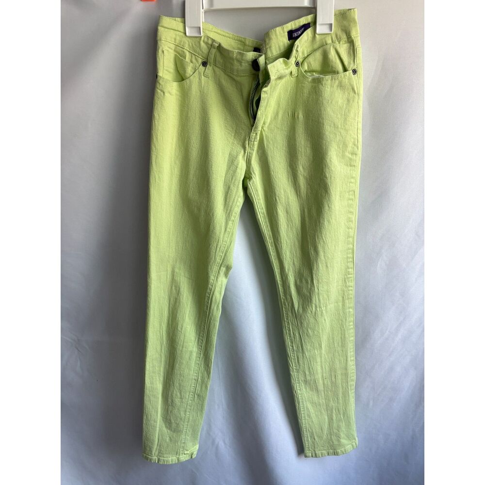 Vintage 00s Vigold Lime Green Bright Stretch Skinny Jeans Size 31 Y2K Summer